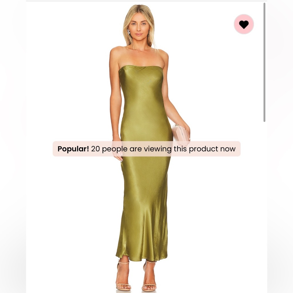 REVOLVE Angel Strapless Midi Dress Olive
